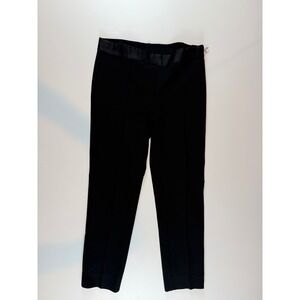 Everlane women's Black Tuxedo Trousers Satin Waistband Slim Fit Side Zip Pants